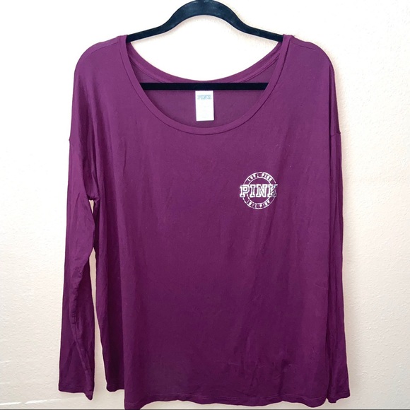 PINK Victoria's Secret Tops - PINK Victoria’s Secret long sleeve logo design top